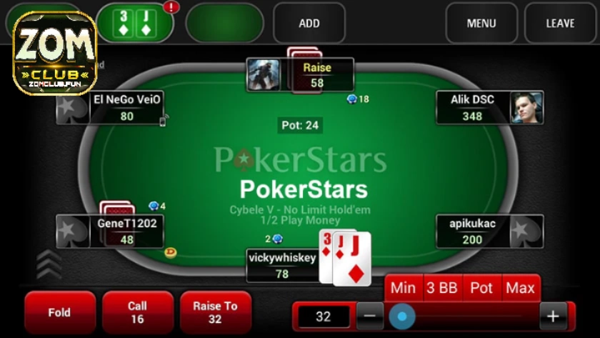 Chi tiết về 4 vòng trong Poker Zomclub
